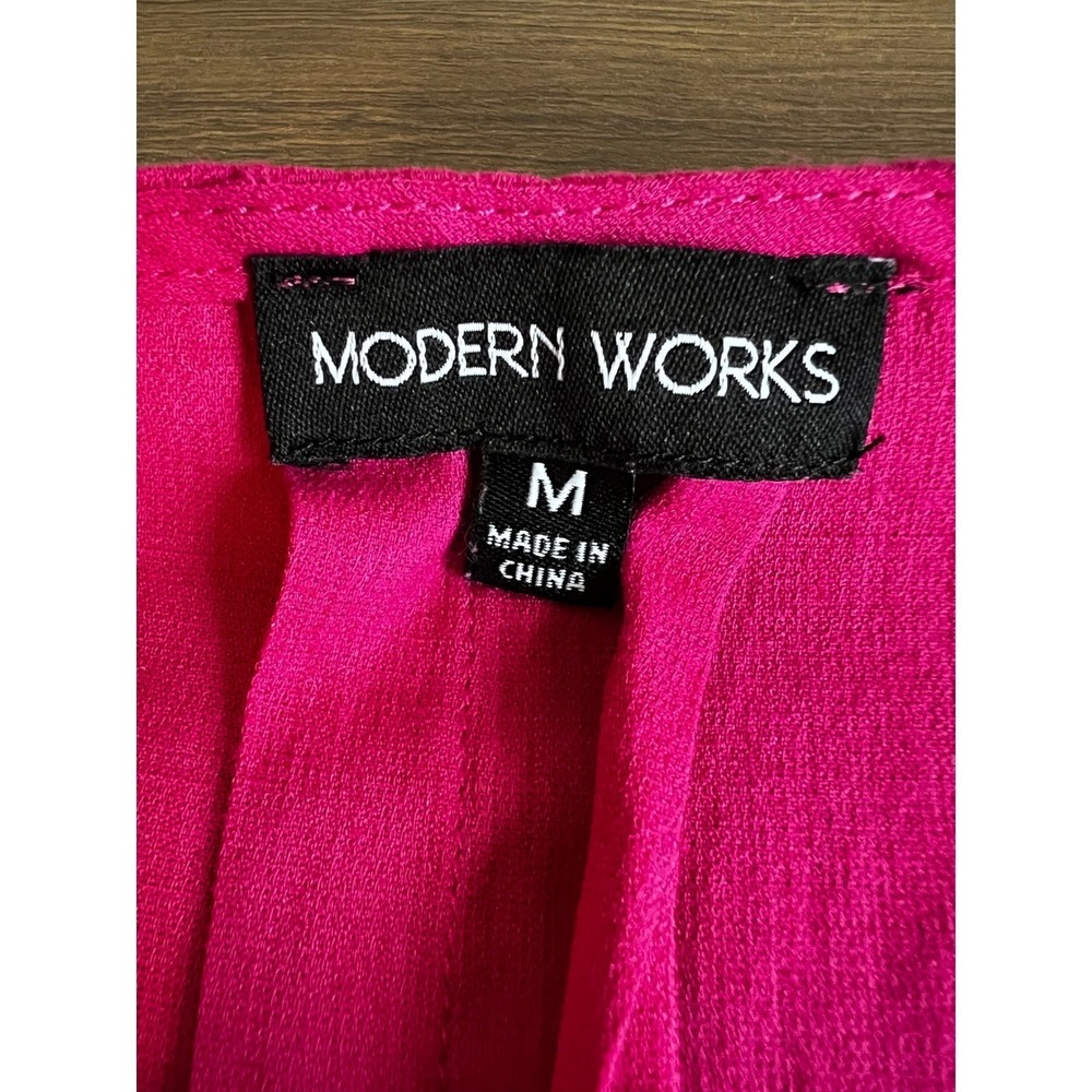 Lot of 3 Green Envelope Modern Works Womens Tops Medium Red Burgundy Pink Blouse - Picture 7 of 12